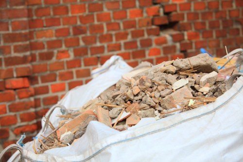 Recycling process at a builders waste clearance facility